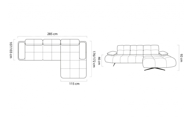Stūra dīvāns PRADO S